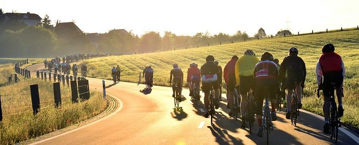 Gruppe Fahrradfahrer Radmarathon